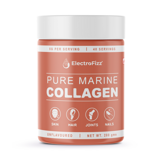 ElectroFizz Pure Marine Collagen Unflavored, Healthy Skin, Hair & Nails, Bones & Joint Support, Keto & Paleo Friendly, Sugar Free, Gluten Free- 200 gm