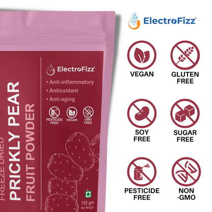 ElectroFizz Freeze Dried 100% Natural Prickly Pear Fruit Powder, Hemoglobin Booster, Inflammation Reduction- 150 gm